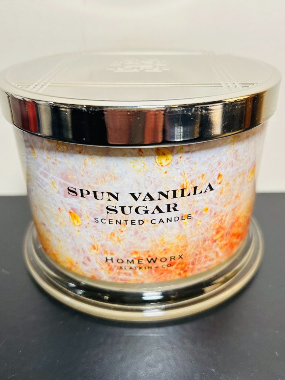 Homeworx by Slatkin Spun Vanilla Sugar 3-Wick 14oz Candle NEW